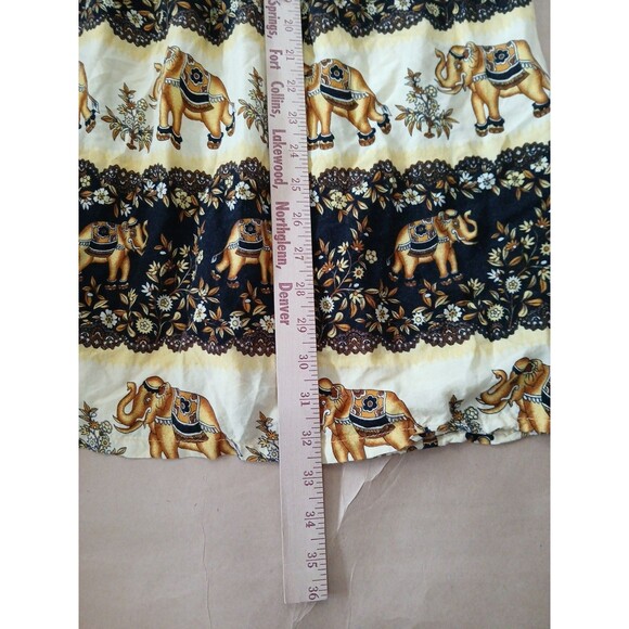 Elephant Boho Hippie Knee Length Dress Small Smocked Halter Top Festival Beach - Picture 2 of 6